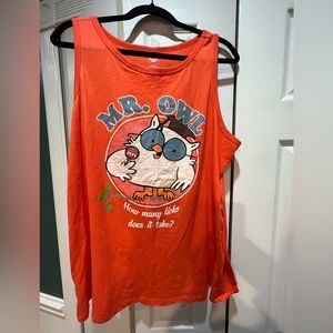 Plus size sleeveless tee, Tootsie Pop Owl, 2X